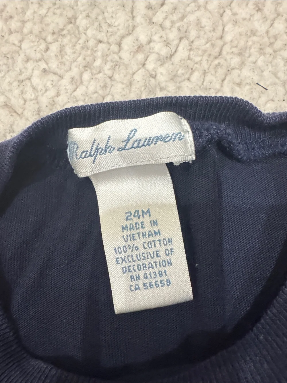 Ralph Lauren Navy Tee with Red Pony Logo